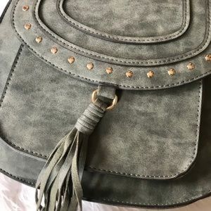 Gray Tassel Crossbody Bag